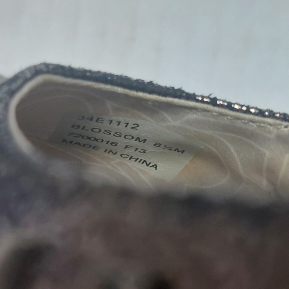 Calvin Klein Blossom Metallic Black Silver Slip-on Flats Size 8.5M - Picture 11 of 13